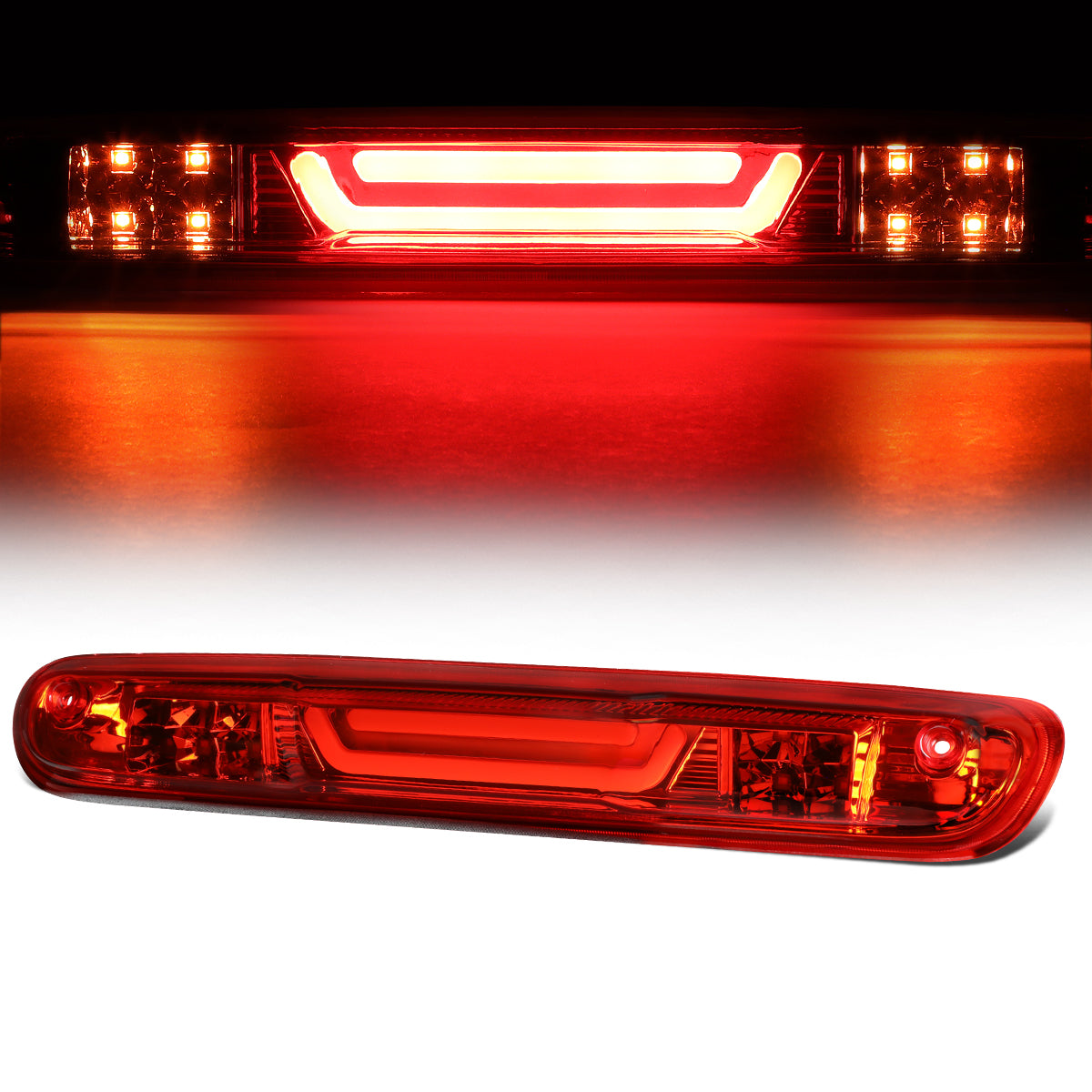 Nuvision Lighting, 07-14 Chevy Silverado GMC Sierra LED Bar 3rd Brake Light+Cargo Lamp - Red