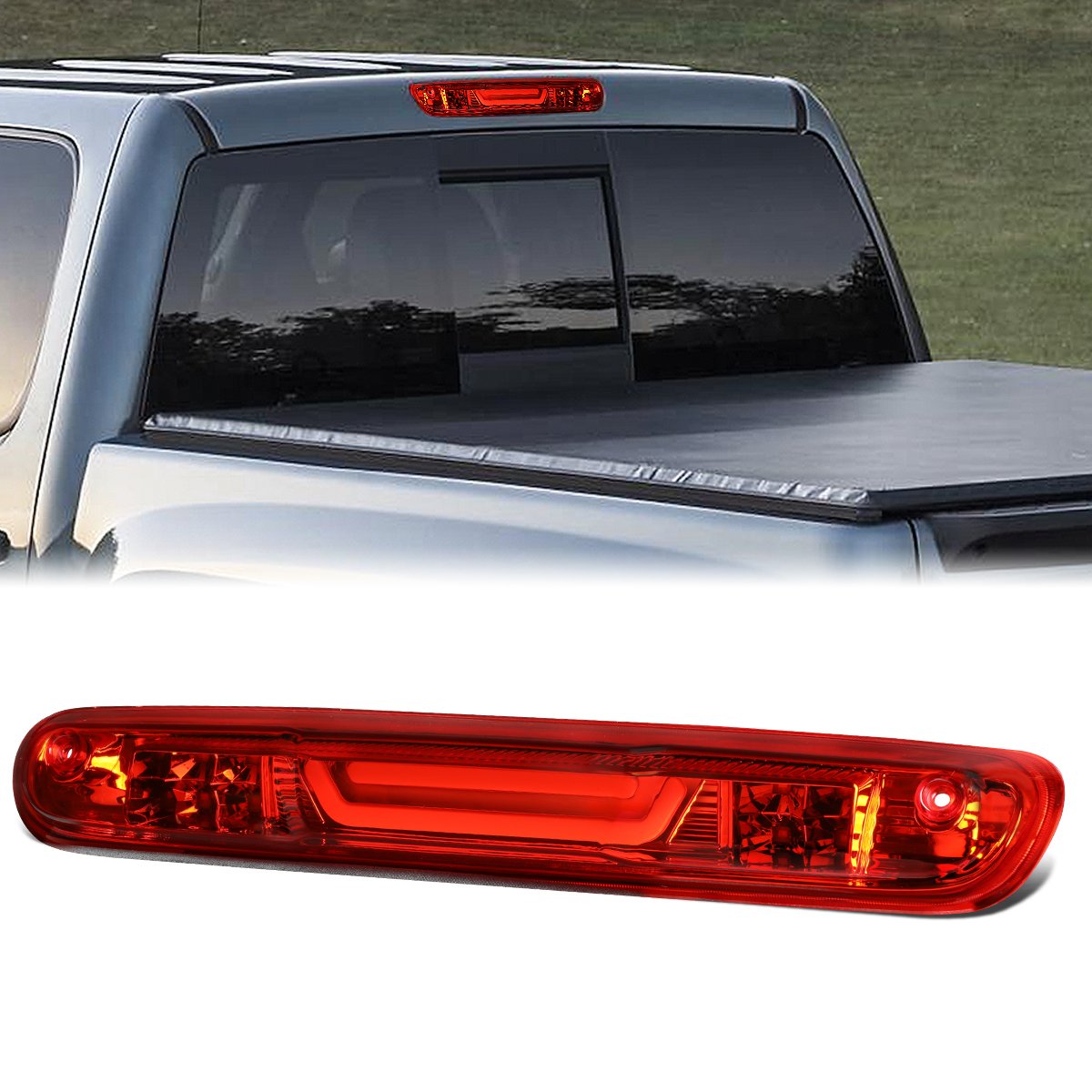 Nuvision Lighting, 07-14 Chevy Silverado GMC Sierra LED Bar 3rd Brake Light+Cargo Lamp - Red