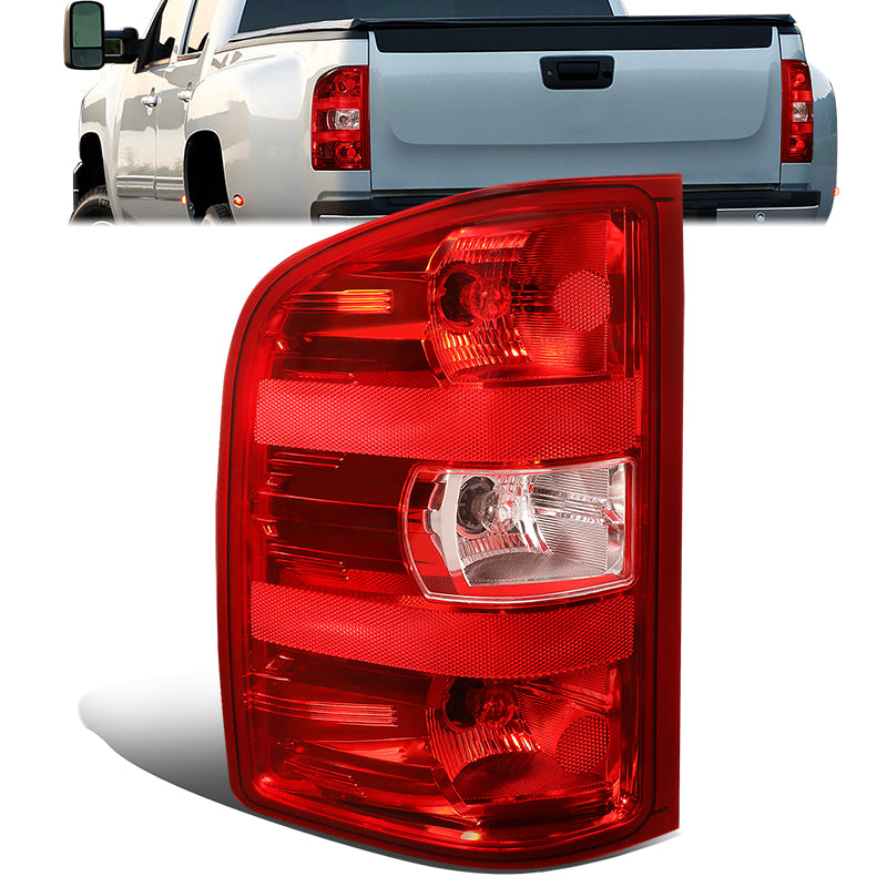 DNA Motoring, 07-14 Silverado Sierra 1500 2500 3500 HD Red Lens Tail Light Lamp (Left)