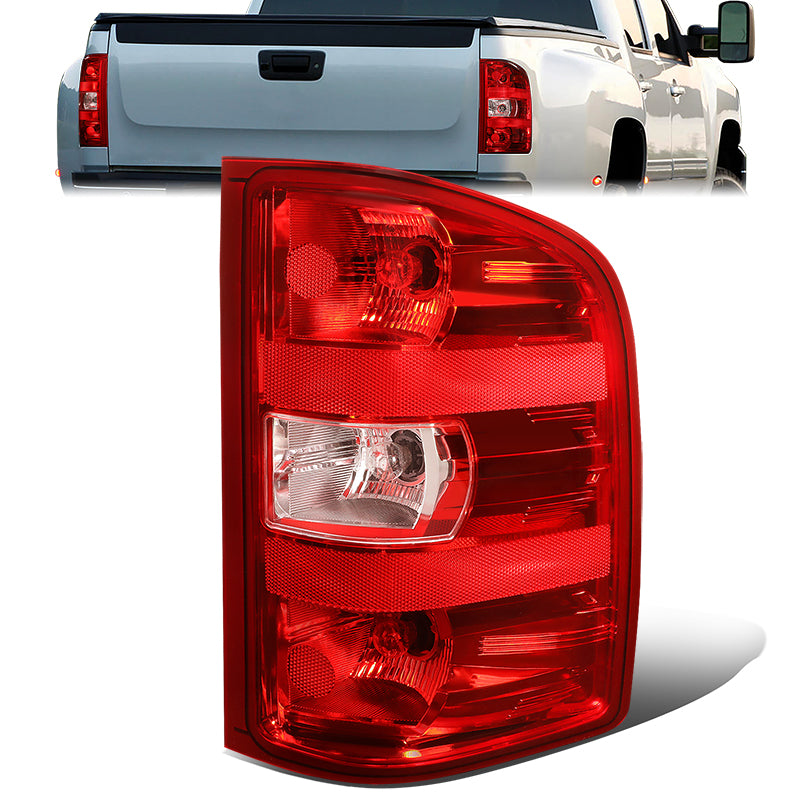 DNA Motoring, 07-14 Silverado Sierra 1500 2500 3500 HD Red Lens Tail Light Lamp (Right)