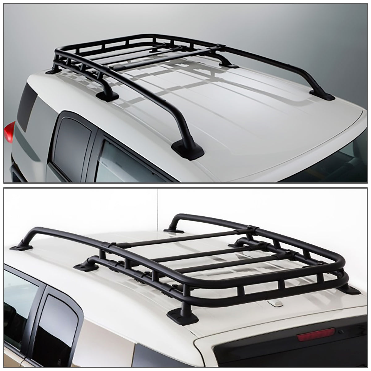 DNA Motoring, 07-14 Toyota FJ Cruiser Cargo Roof Rack Cargo Basket - Aluminum