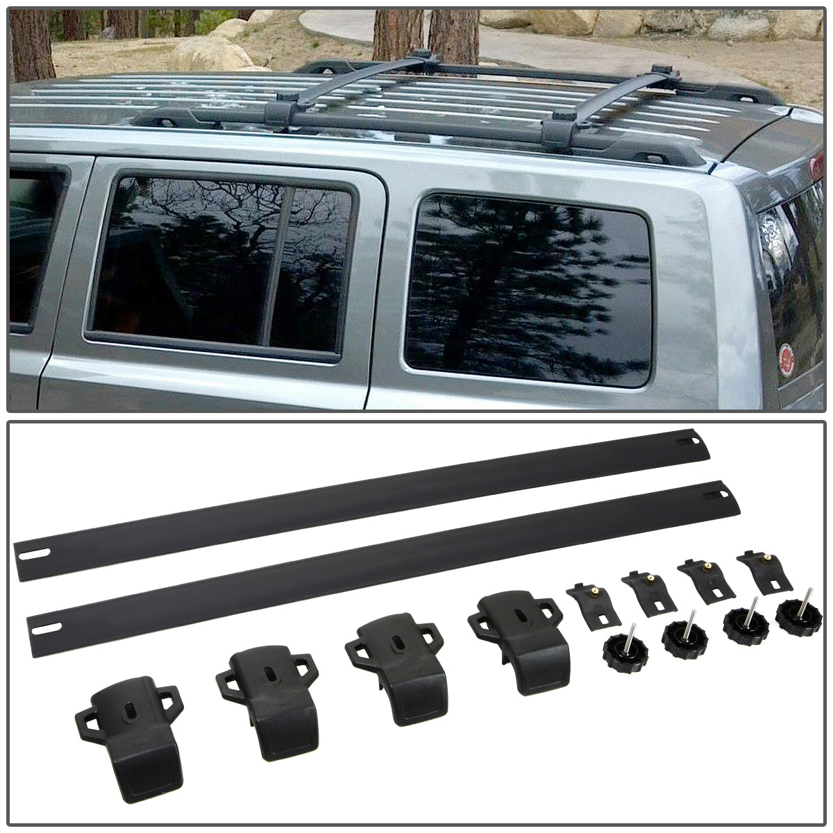 DNA Motoring, 07-15 Jeep Patriot Factory Style Roof Rack Cross Bars - Aluminum