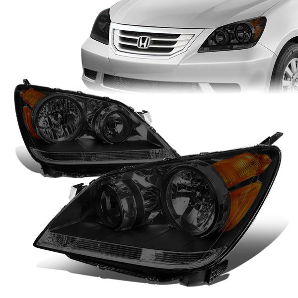 DNA Motoring, 08-10 Honda Odyssey Headlights - Smoked Housing Amber Corner