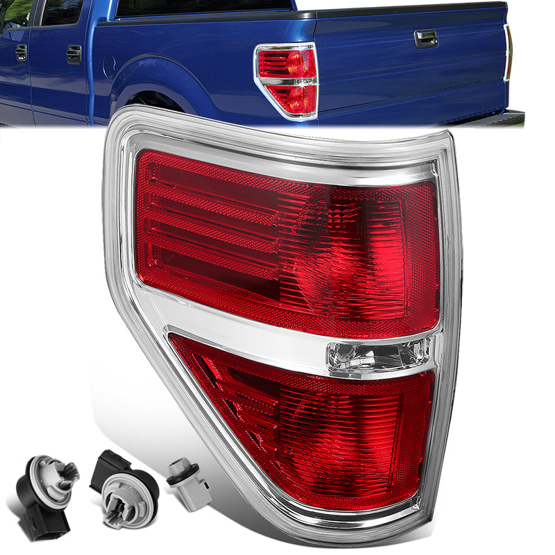 DNA Motoring, 09-14 Ford F150 Right/ Passenger Side Rear Brake Tail Light - Red Lens