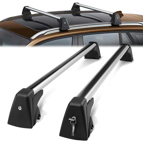 DNA Motoring, 09-15 BMW X1 Bolt-On Roof Rack Rail Cross Bars w/Lock+Key - Aluminum