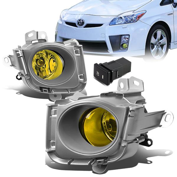 DNA Motoring, 10-12 Toyota Prius Amber Lens Fog Lights - w/Switch+Bulbs