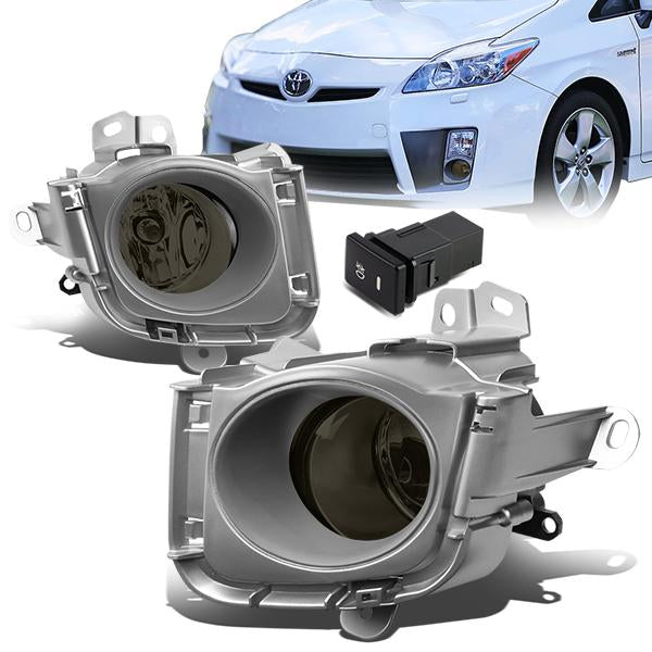 DNA Motoring, 10-12 Toyota Prius Smoked Lens Fog Lights - w/Switch+Bulbs