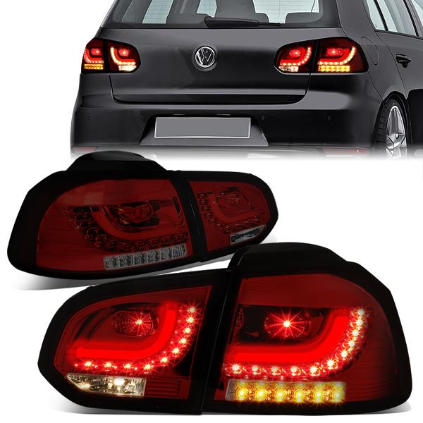 Nuvision Lighting, 10-14 Volkswagen Golf Hatchback LED Bar Rear Brake Tail Lights - Red/Smoked