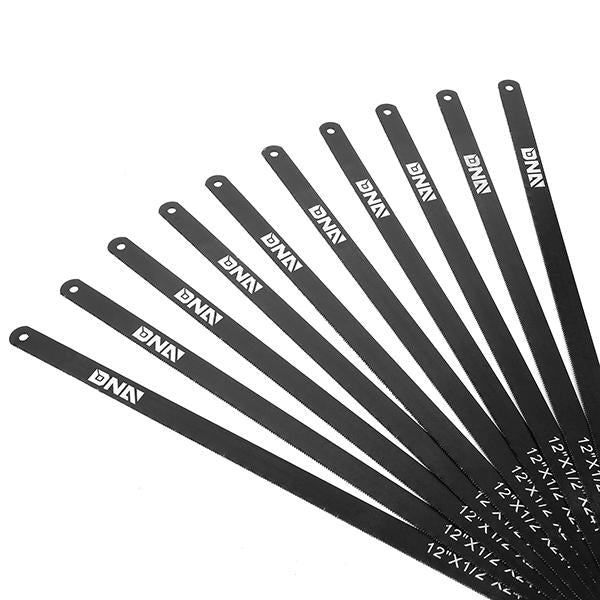 DNA Motoring, 10-Pack 12 in. 24-TPI Durable Carbon Steel Hacksaw Blades