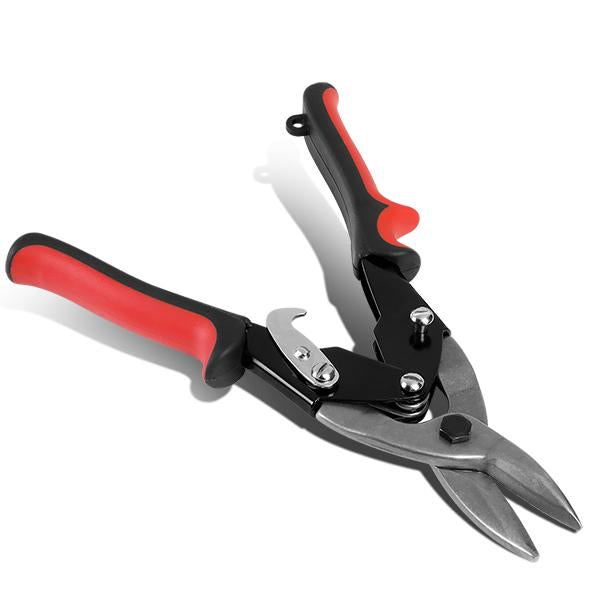 DNA Motoring, 10 in. Length Thumb Lock Straight-Cut Aviation Snips - Rubberized Grips