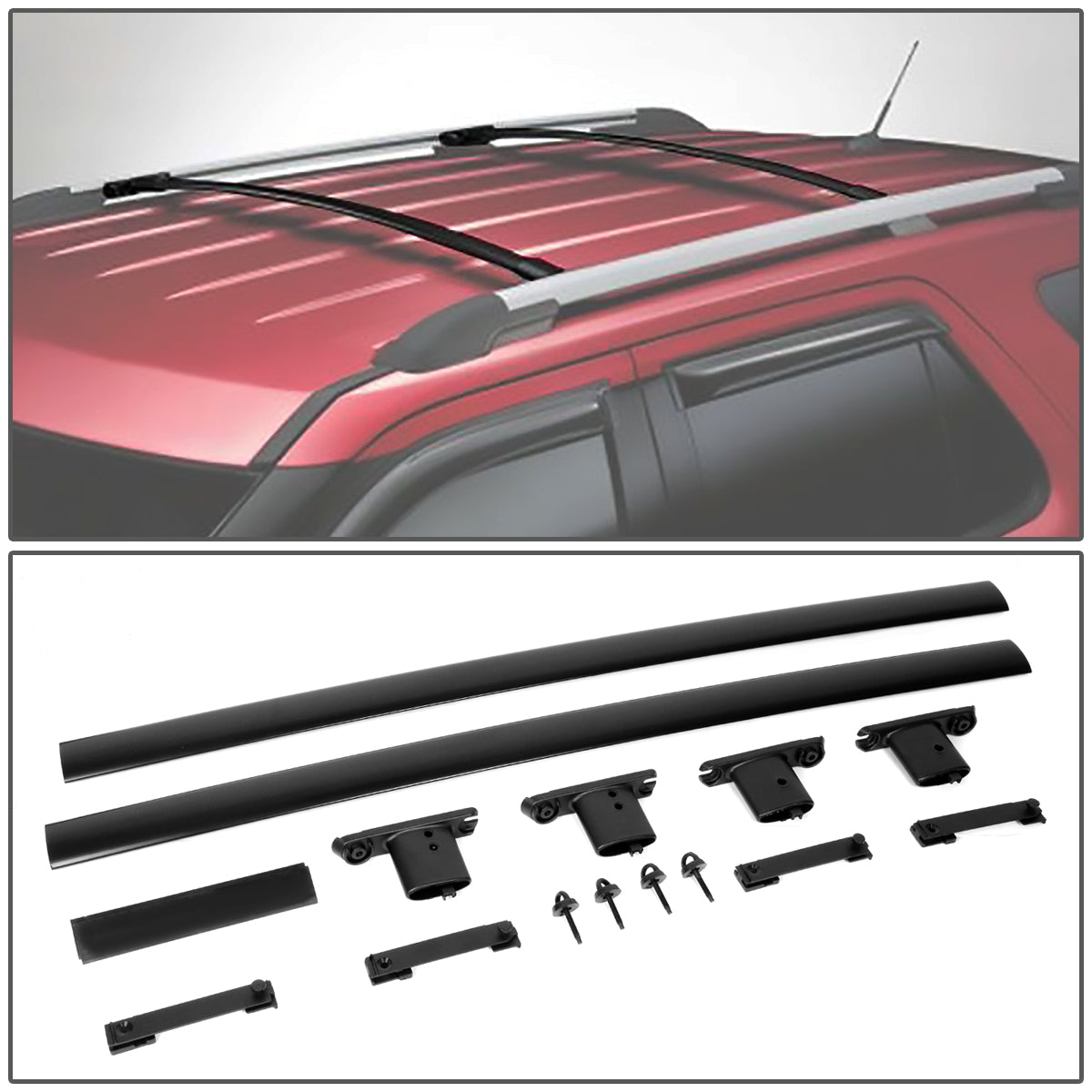 DNA Motoring, 11-15 Ford Explorer Factory Style Roof Rack Cross Bars - Aluminum