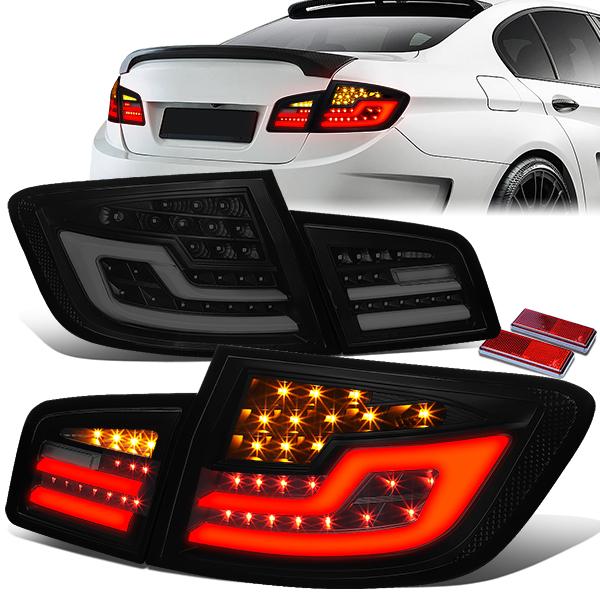 Nuvision Lighting, 11-17 BMW F10 520i 528i 535i 550i M5 G30 LED Sequential Turn Signal Rear Brake Tail Lights - Smoked