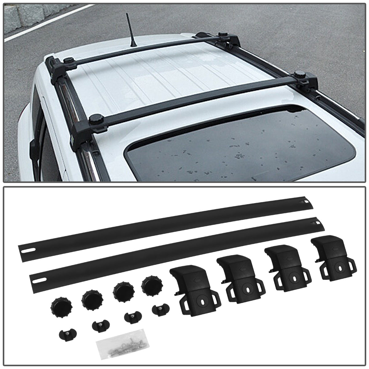 DNA Motoring, 11-17 Jeep Compass MK Factory Style Roof Rack Cross Bars - Aluminum