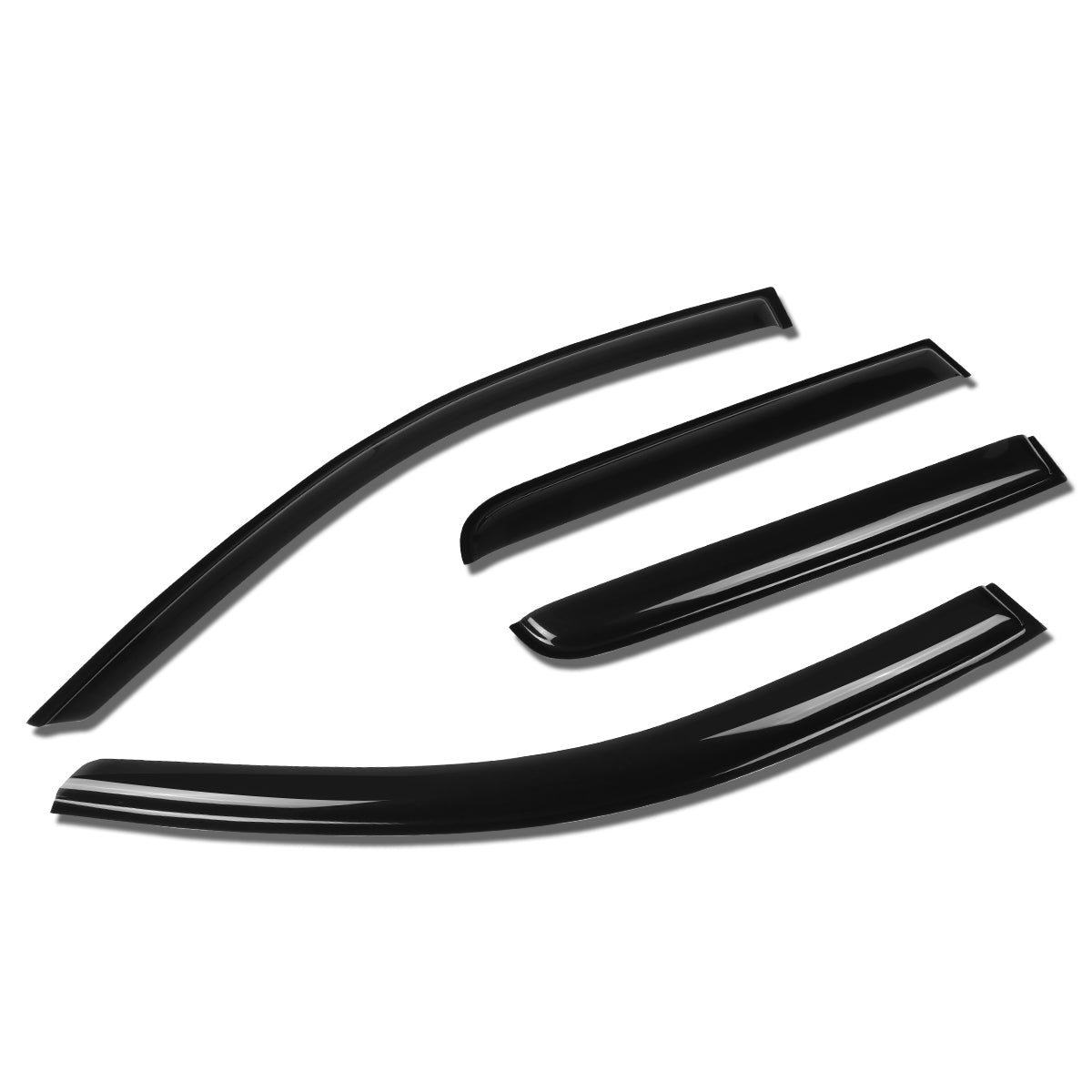 CAAP, 11-17 Mitsubishi Outlander Wind Deflectors Window Visors Vent Rain Guard - Smoked - Acrylic - 4 Pcs