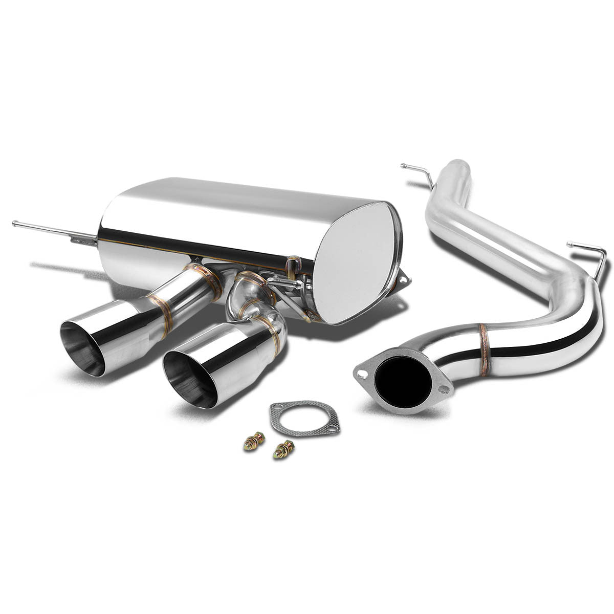 J2 Engineering, 12-13 Volkswagen Golf R Catback Exhaust System w/3.5 in. OD Muffler Tip - Stainless Steel