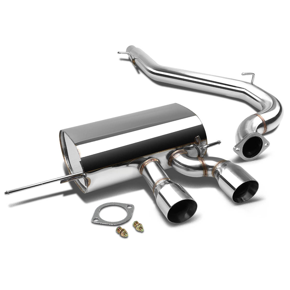 J2 Engineering, 12-13 Volkswagen Golf R Catback Exhaust System w/3.5 in. OD Muffler Tip - Stainless Steel