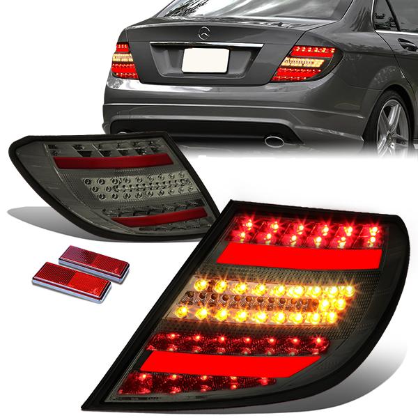 Nuvision Lighting, 12-14 Mercedes-Benz W204 C-Class LED Rear Brake Tail Lights - Smoked Housing