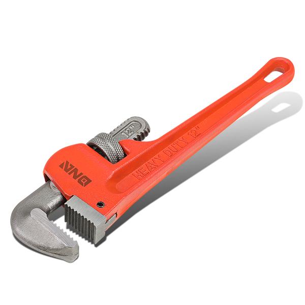 DNA Motoring, 12 in. Adjustable Heavy Duty Steel Pipe Wrench (1-3/4 in. Pipe Capacity)