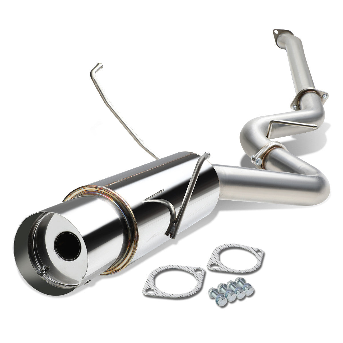 J2 Engineering, 15-17 Subaru WRX & STI Sedan Catback Exhaust w/4.5 in. OD Muffler Tip - Stainless Steel