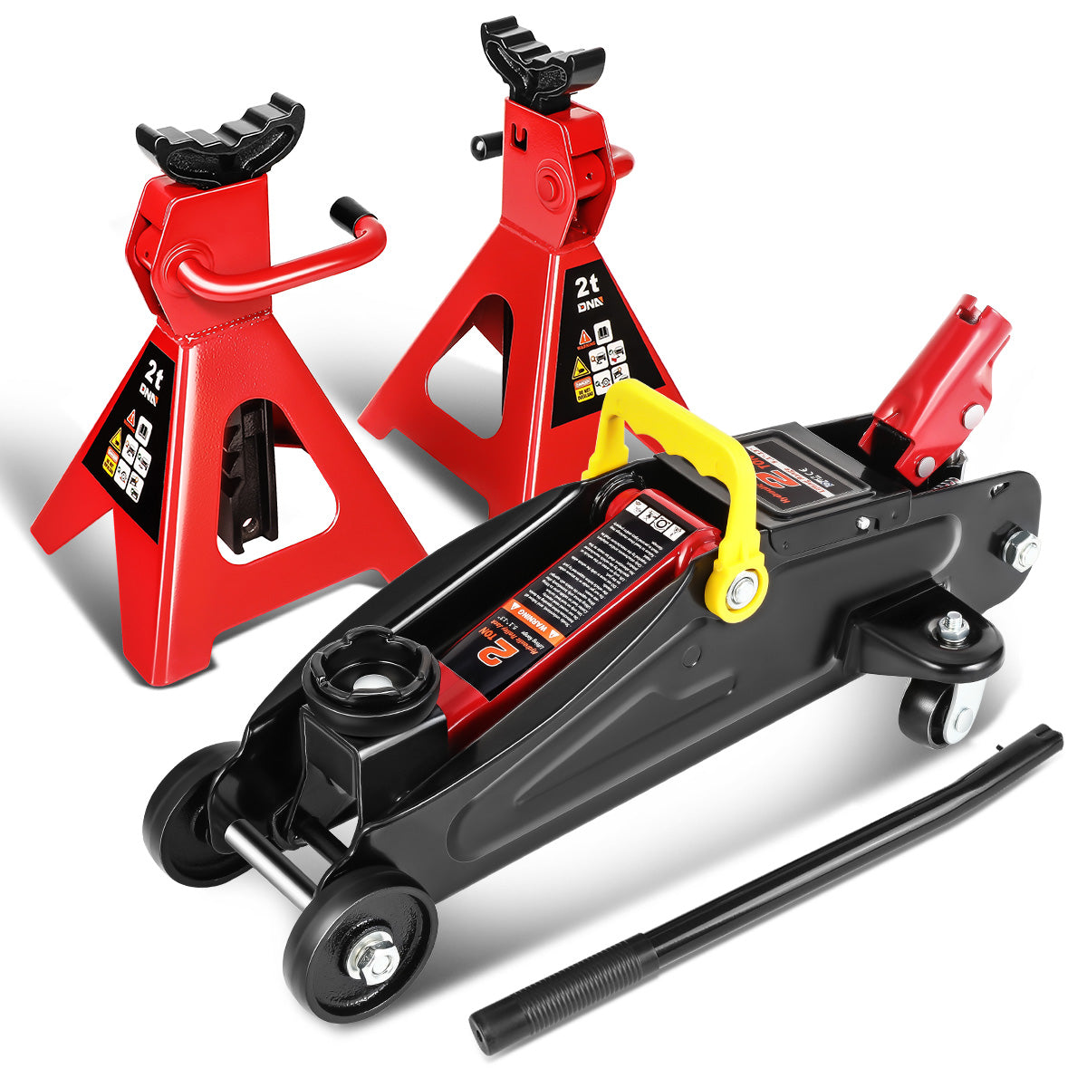 DNA Motoring, 2 Ton Hydraulic Trolley Floor Jack & Jack Stands