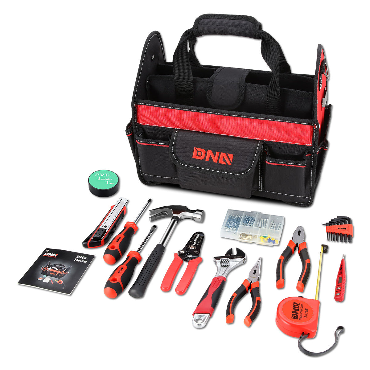 DNA Motoring, 21pcs Hand Tool Kit with Storage Bag