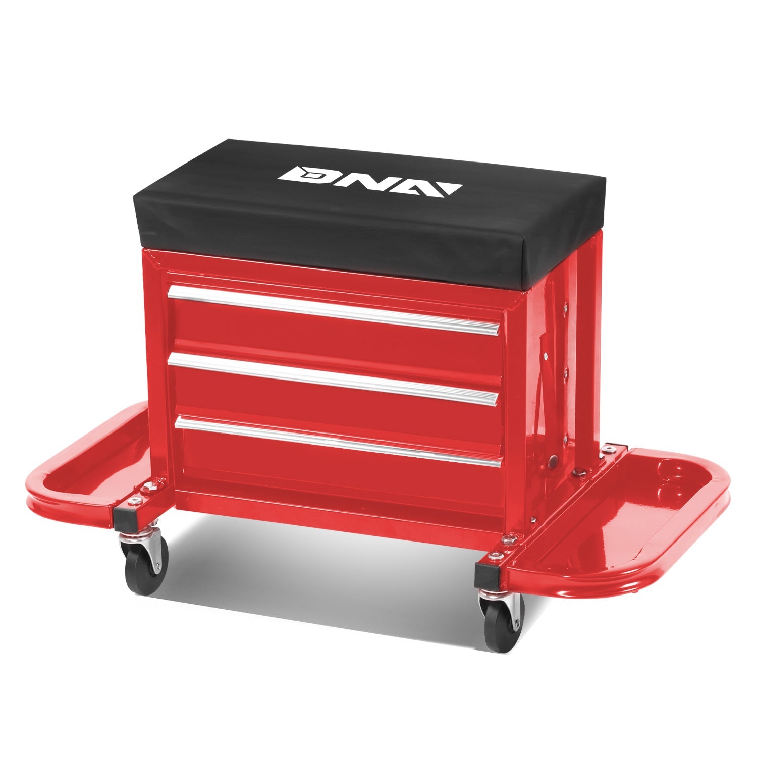 DNA Motoring, 3-Drawer Rolling Mechanics Creeper Seat w/Tool Tray [A Variety of Color Options]