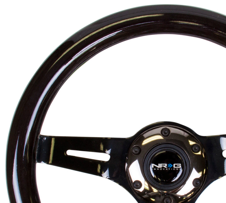 NRG Innovations, 310mm Black Wood Grain Grip Steering Wheel - ST-310BK-BK