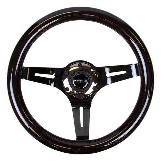 NRG Innovations, 310mm Black Wood Grain Grip Steering Wheel - ST-310BK-BK