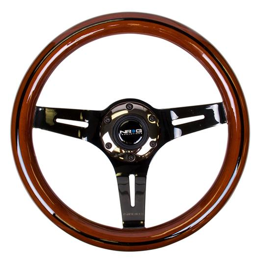 NRG Innovations, 310mm Dark Wood Grain Grip Steering Wheel - ST-310BRB-BK