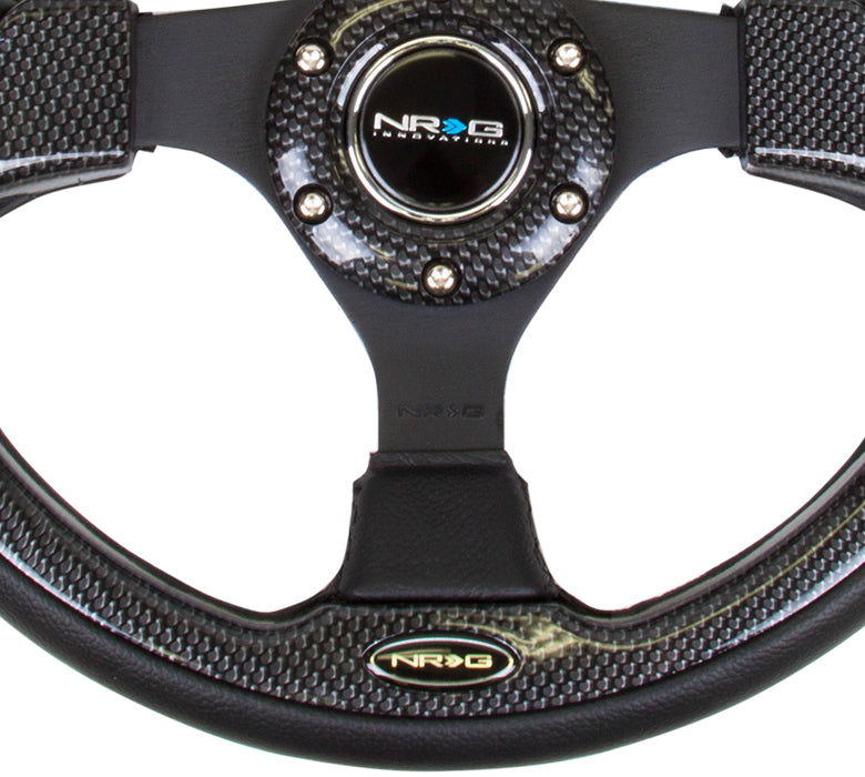 NRG Innovations, 320mm Black Leather Grip Steering Wheel - RST-001CBL