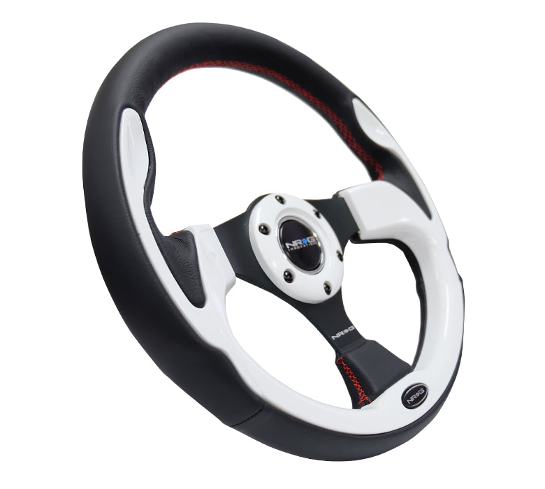 NRG Innovations, 320mm Black Leather Grip Steering Wheel - RST-001WT