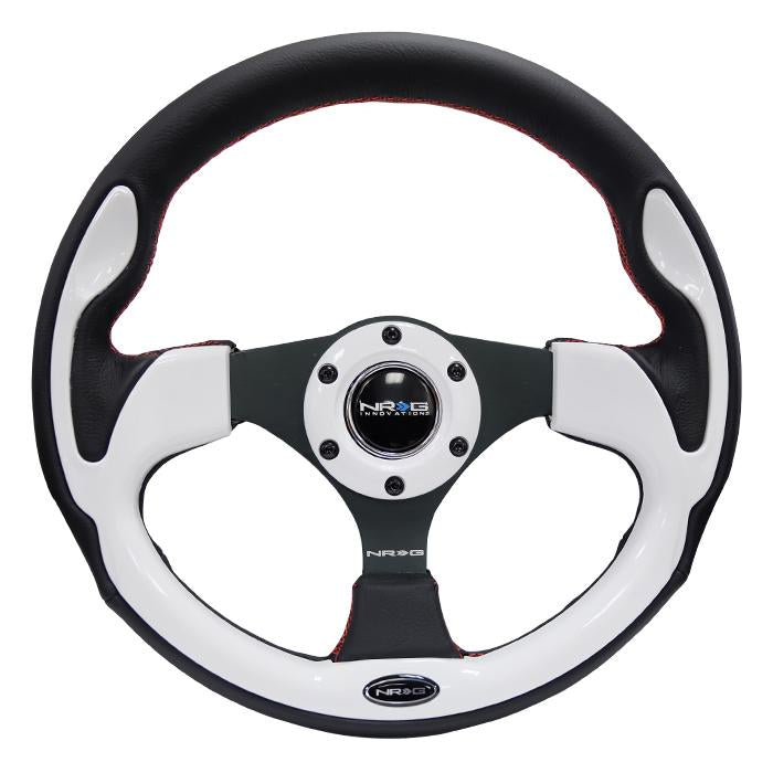 NRG Innovations, 320mm Black Leather Grip Steering Wheel - RST-001WT