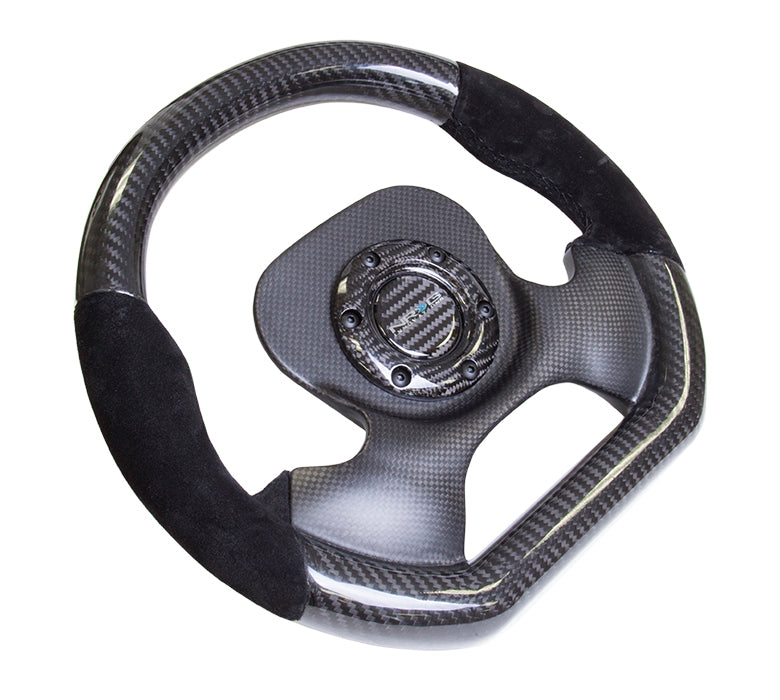 NRG Innovations, 320mm Carbon Fiber Steering Wheel - Seude Accent - ST-X10CF-S