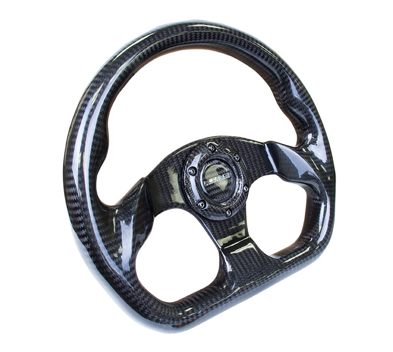 NRG Innovations, 320mm Flat Bottom Carbon Fiber Steering Wheel - ST-009CF-BK