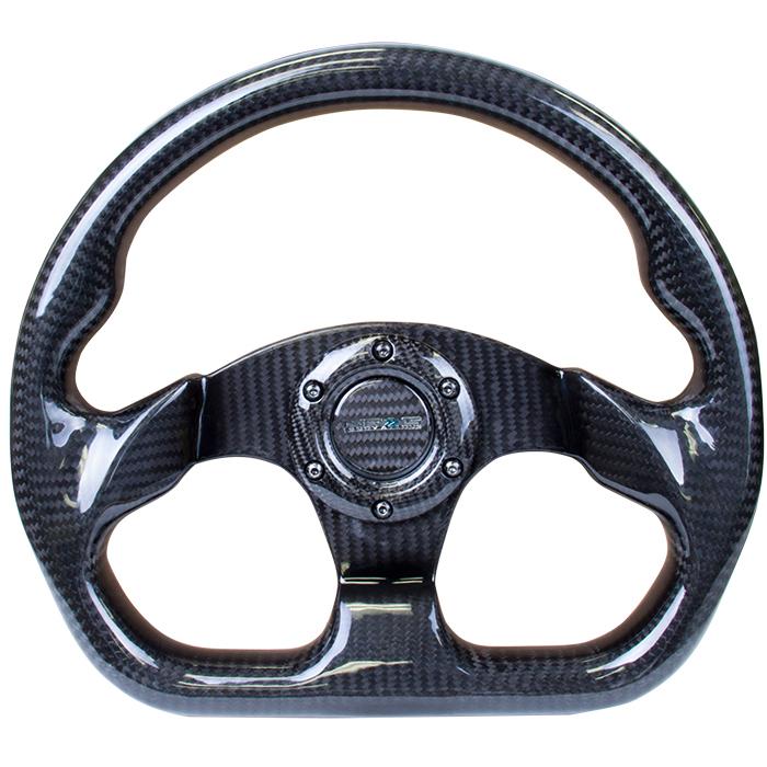 NRG Innovations, 320mm Flat Bottom Carbon Fiber Steering Wheel - ST-009CF-BK