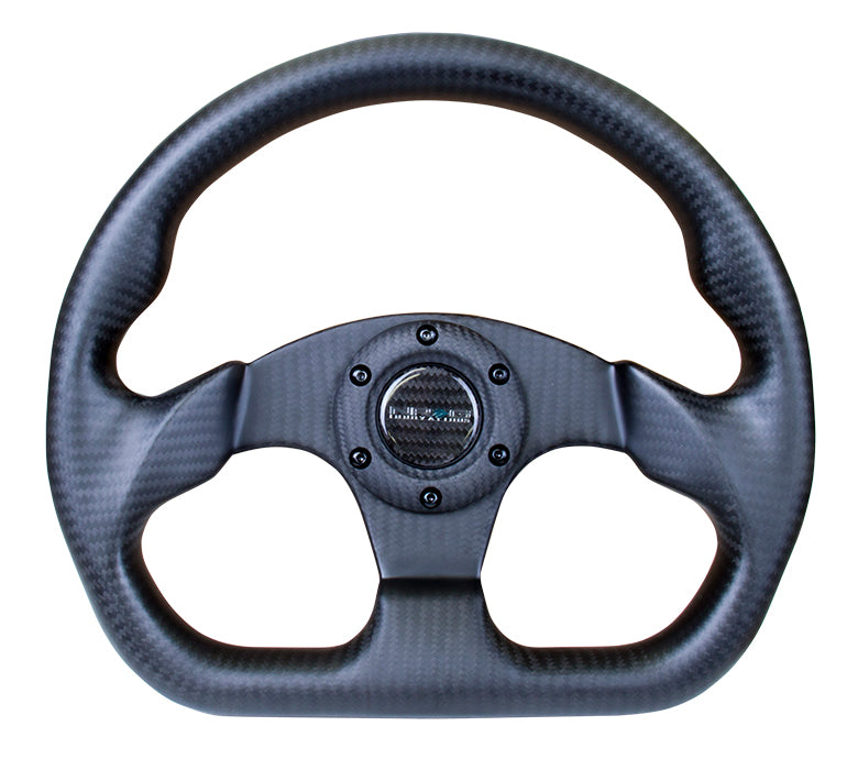 NRG Innovations, 320mm Flat Bottom Matte Carbon Fiber Steering Wheel - ST-009CF-MB