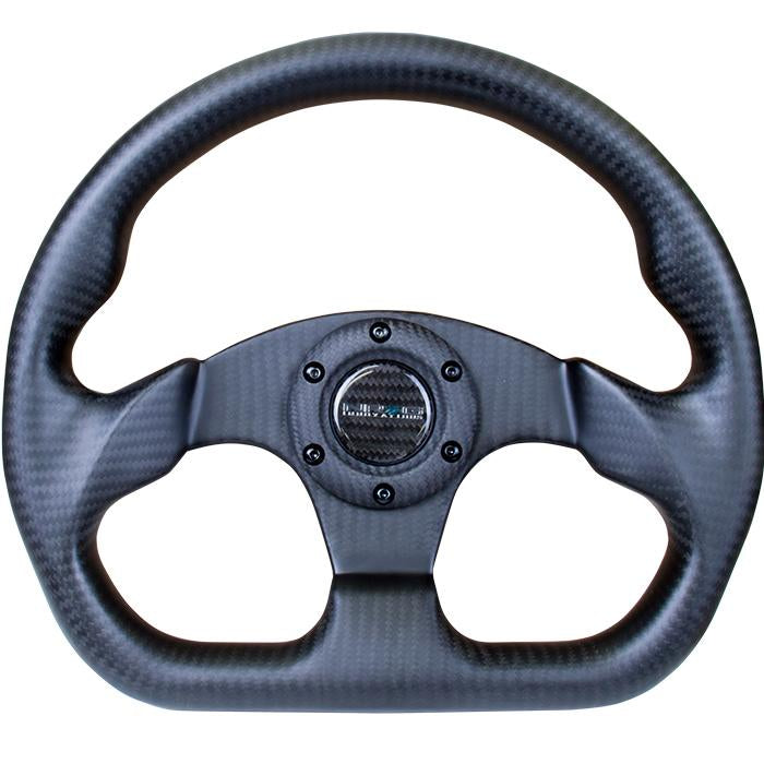 NRG Innovations, 320mm Flat Bottom Matte Carbon Fiber Steering Wheel - ST-009CF-MB