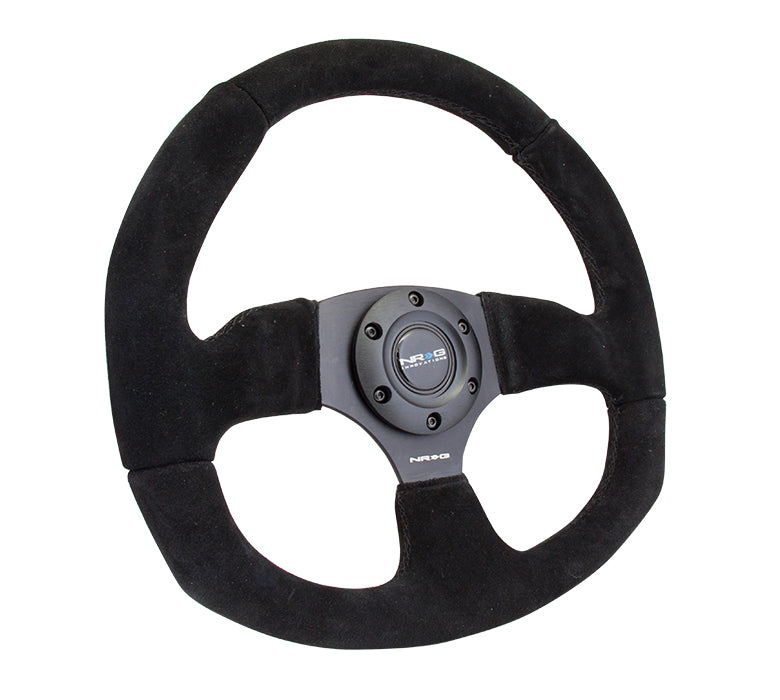 NRG Innovations, 320mm Flat Bottom Suede Grip Steering Wheel - RST-009S