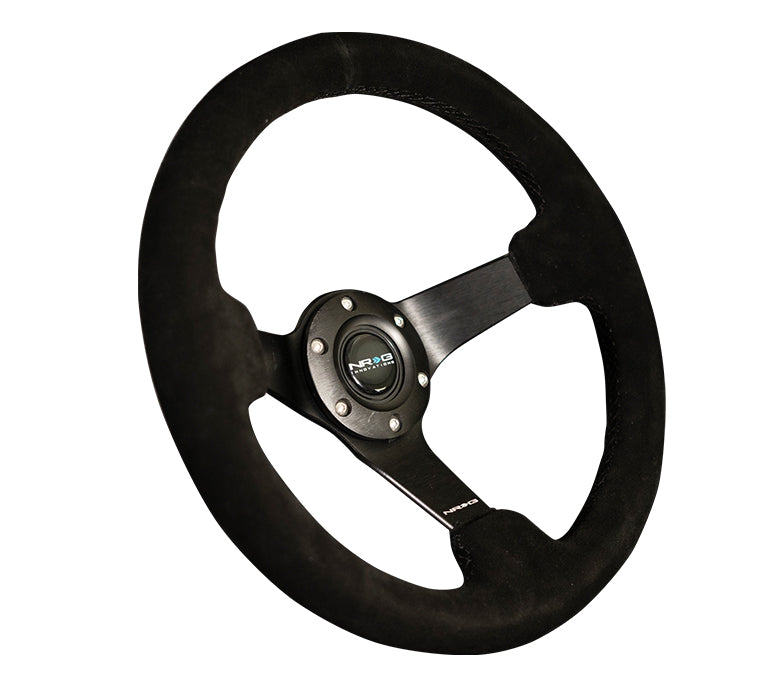 NRG Innovations, 330mm 3 in. Deep Dish Suede Grip Steering Wheel - RST-033BK-S