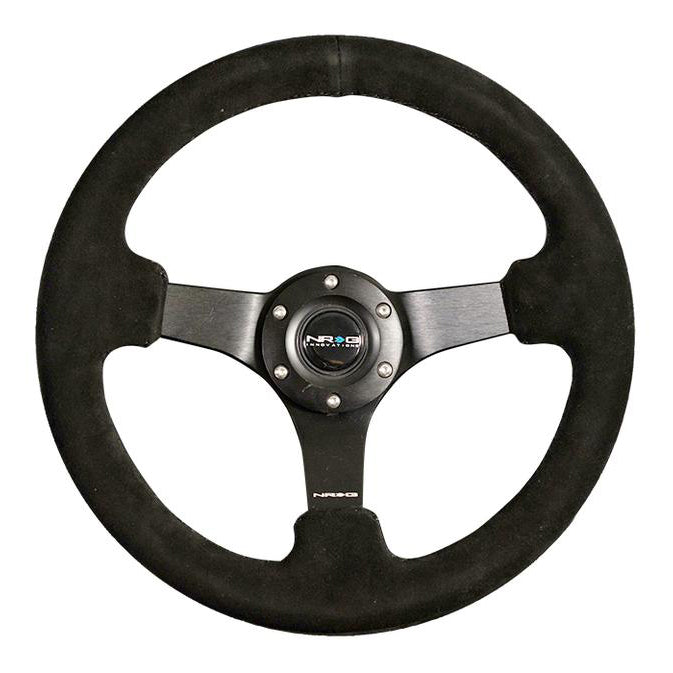 NRG Innovations, 330mm 3 in. Deep Dish Suede Grip Steering Wheel - RST-033BK-S