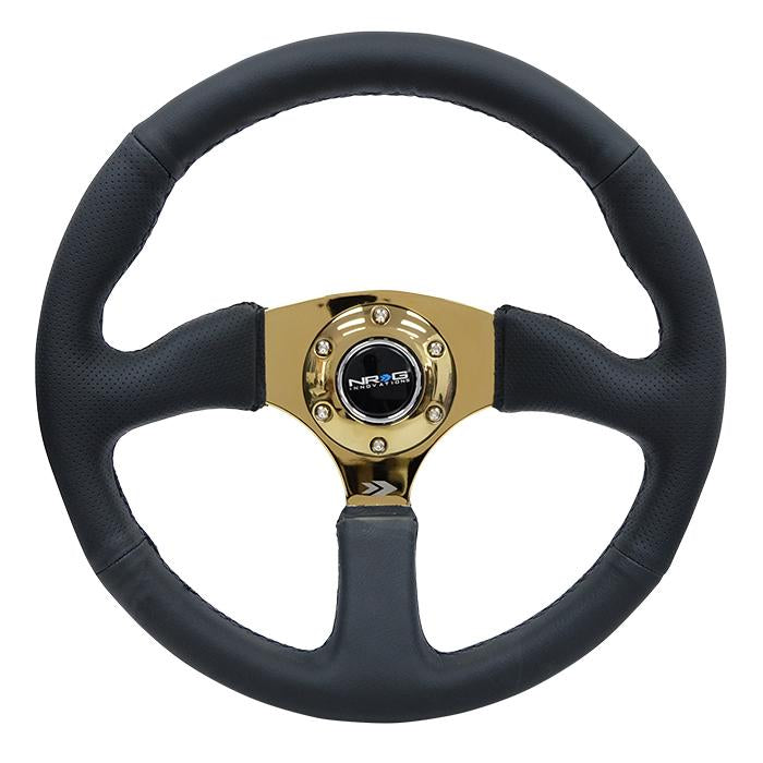 NRG Innovations, 350mm 2.5 in. Deep Dish Leather Grip Steering Wheel - RST-023GD-R