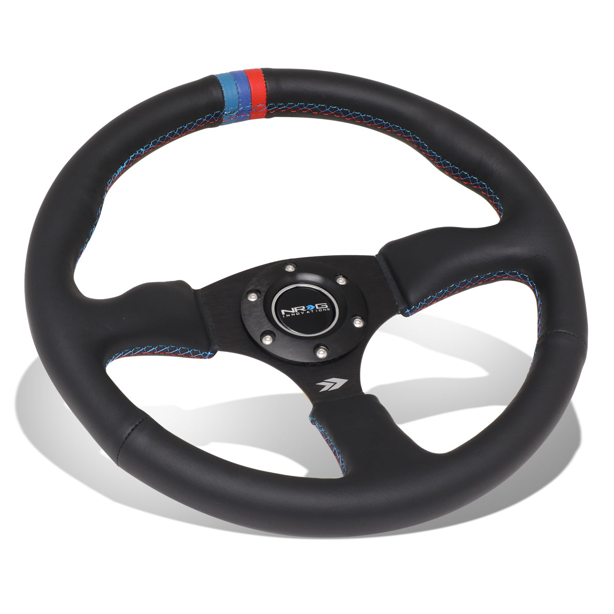 NRG Innovations, 350mm 2.5 in. Deep Dish Leather Grip Steering Wheel - RST-023MB-R-M3