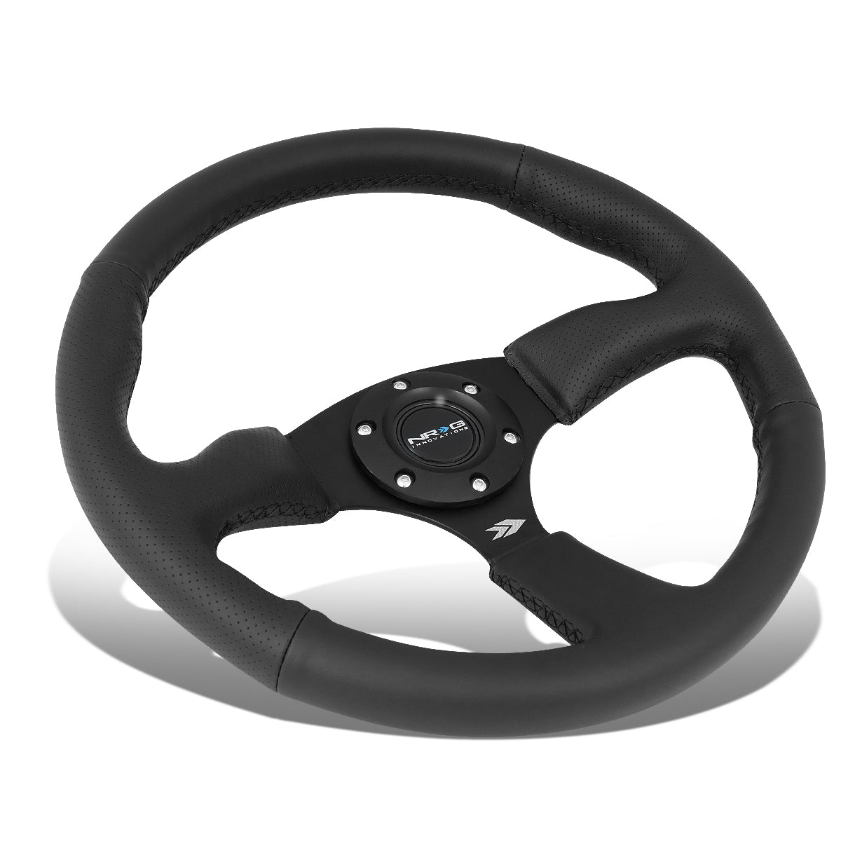 NRG Innovations, 350mm 2.5 in. Deep Dish Leather Grip Steering Wheel - RST-023MB-R