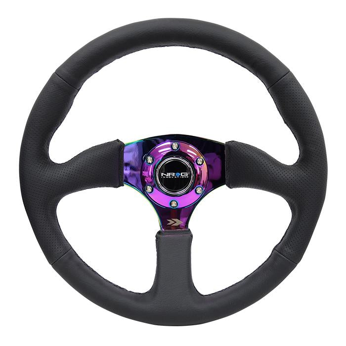 NRG Innovations, 350mm 2.5 in. Deep Dish Leather Grip Steering Wheel - RST-023MC-R