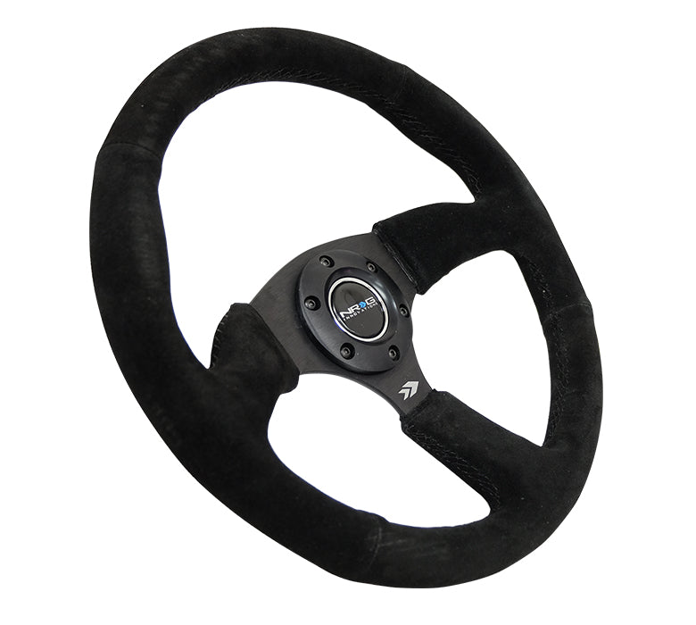 NRG Innovations, 350mm 2.5 in. Deep Dish Suede Grip Steering Wheel - RST-023MB-S