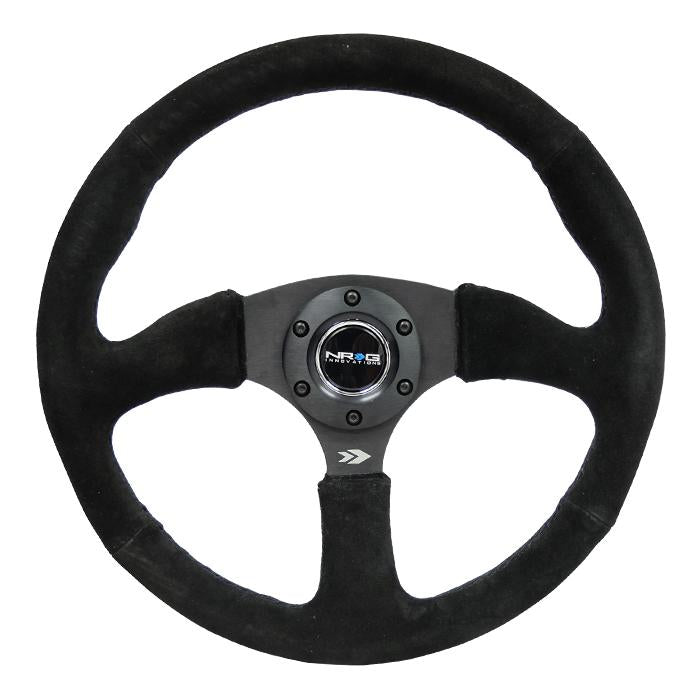 NRG Innovations, 350mm 2.5 in. Deep Dish Suede Grip Steering Wheel - RST-023MB-S