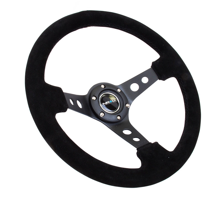 NRG Innovations, 350mm 3 in. Deep Dish Suede Grip Steering Wheel - RST-006-S