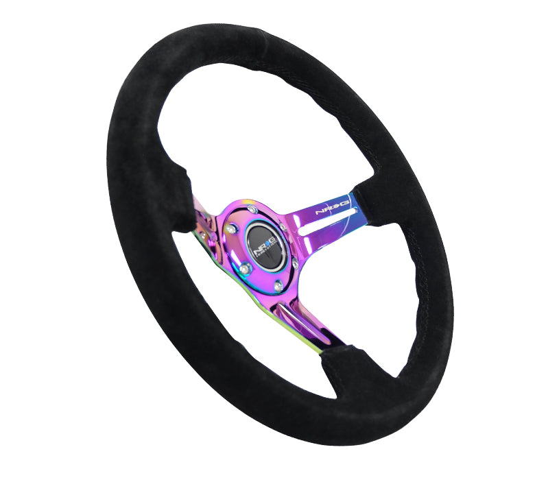 NRG Innovations, 350mm 3 in. Deep Dish Suede Grip Steering Wheel - RST-018S-MCBS