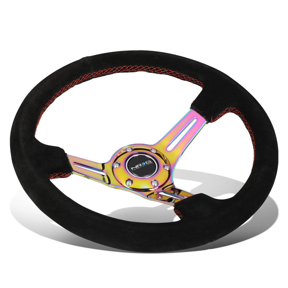 NRG Innovations, 350mm 3 in. Deep Dish Suede Grip Steering Wheel - RST-018S-MCRS