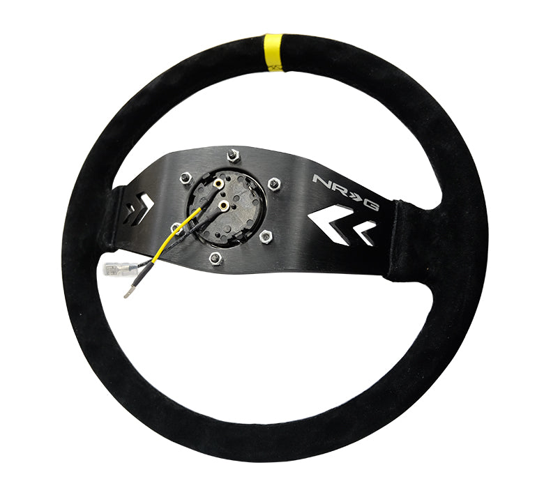 NRG Innovations, 350mm 3 in. Deep Dish Suede Grip Steering Wheel - RST-022R-Y